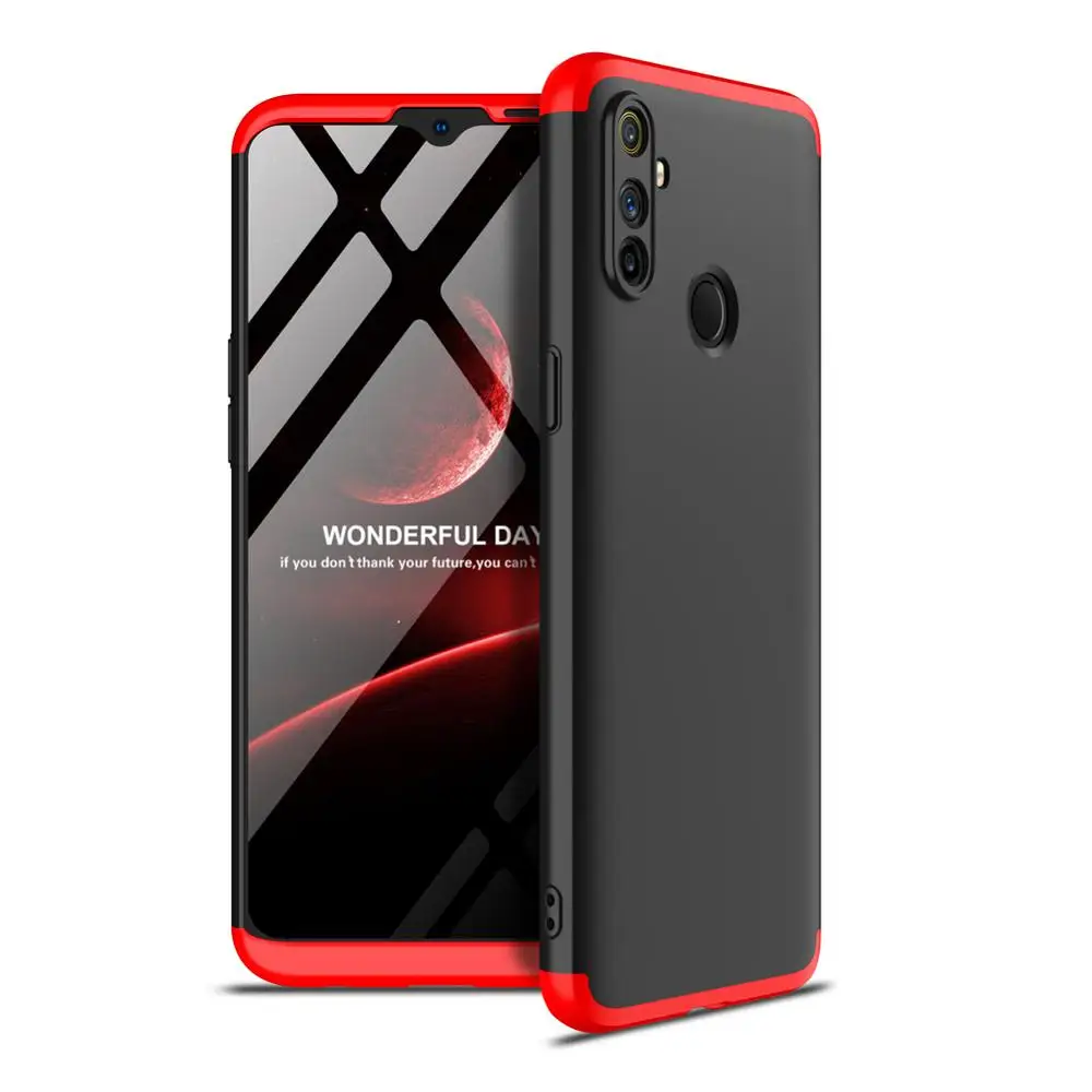 360 полная защита чехол для OPPO Realme C3 телефона 3 в 1 Матовый твердый пластиковый на