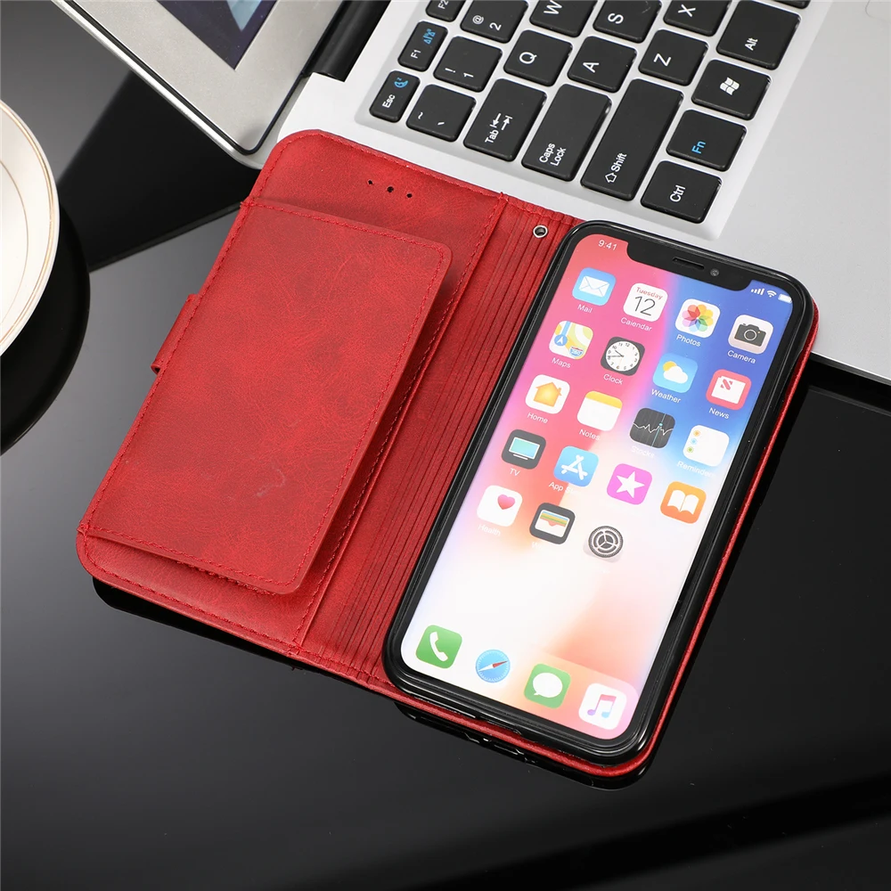 Кожаный чехол книжка для Samsung Galaxy S21 S20 FE S10 E S9 S8 Note 8 9 10 20 Ultra Plus S7 Edge Магнитный