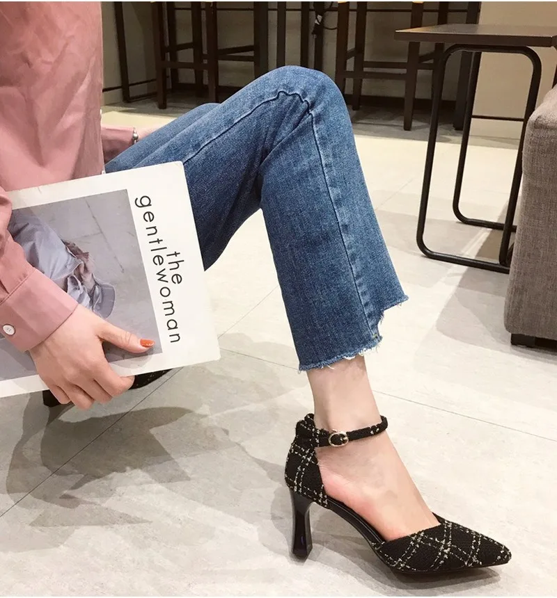 Новинка 2020 года Модные туфли на высоком каблуке с красной подошвой Офисные