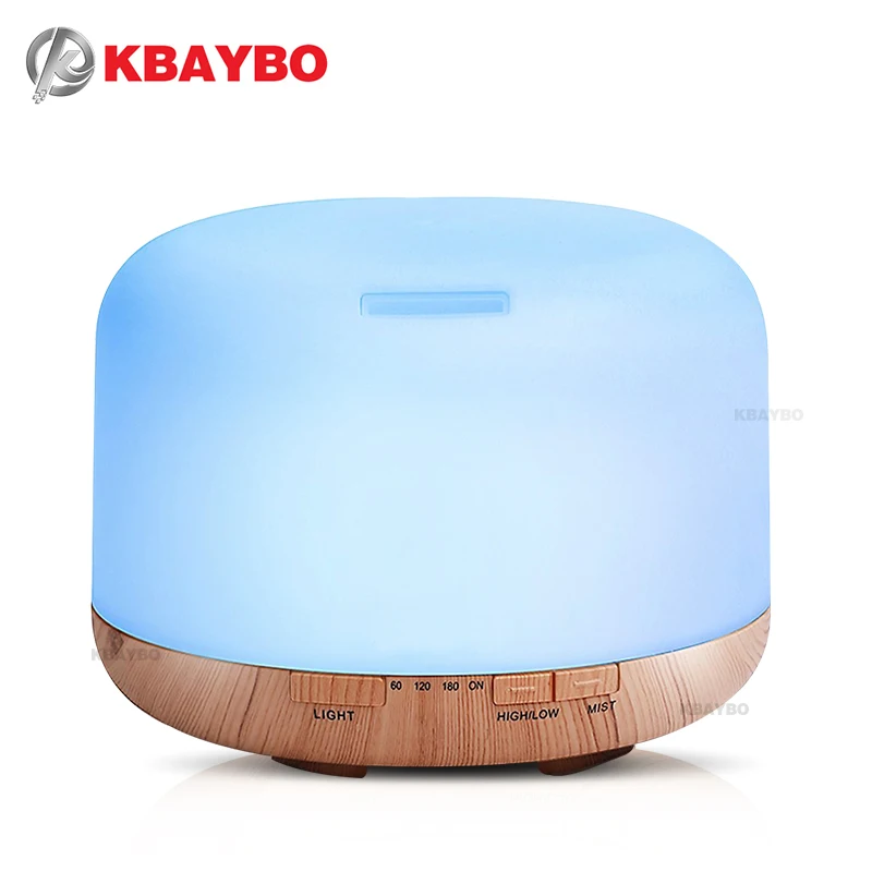 

KBAYBO 500ml Air Humidifier Essential Oil Aroma Diffuser Electric Aromatherapy Mist Maker with 7 Color LED Change Lamp for Home