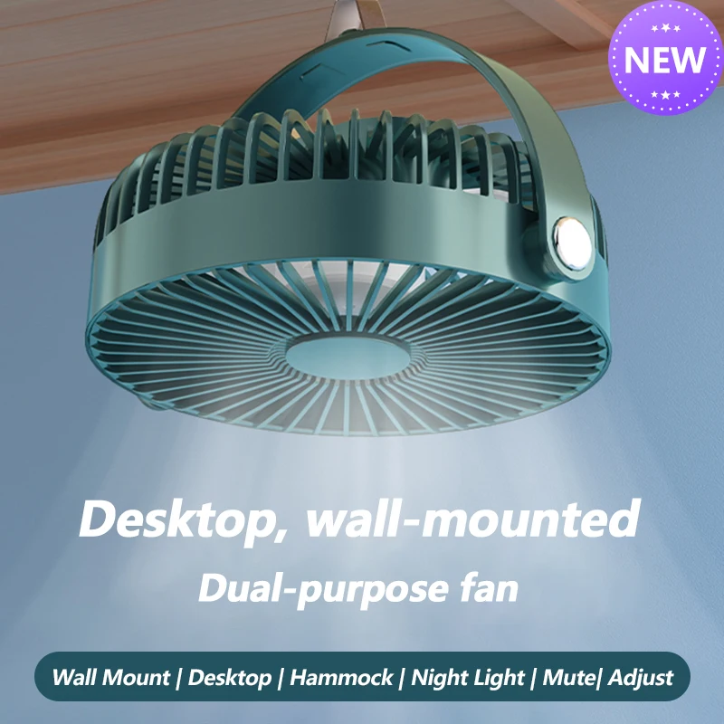

Mini Ceiling Fan Outdoor Tent Fan Desktop Portable USB Rechargeable Fans Fourth Gears Wind for Home Office Dormitory