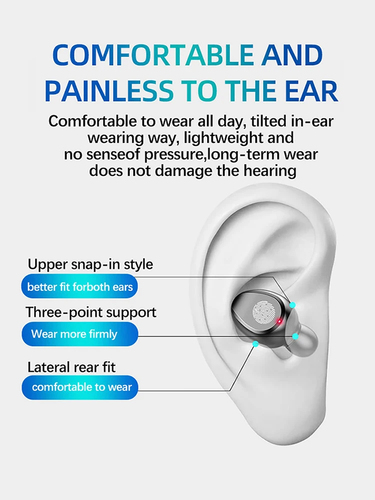 

Phone Bluetooth Earphone 5.0 Wireless Headphone Touch Control Earphones Stereo Sport Headset Led Display for Xiaomi