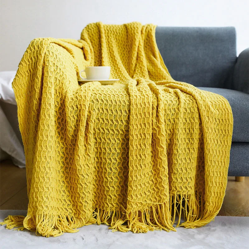 

Nordic Knitted Blanket Sofa Throw Blankets Plaid on the Bed Sofa Travel TV Air Condition Soft Thread Blankets Bedspread Manta