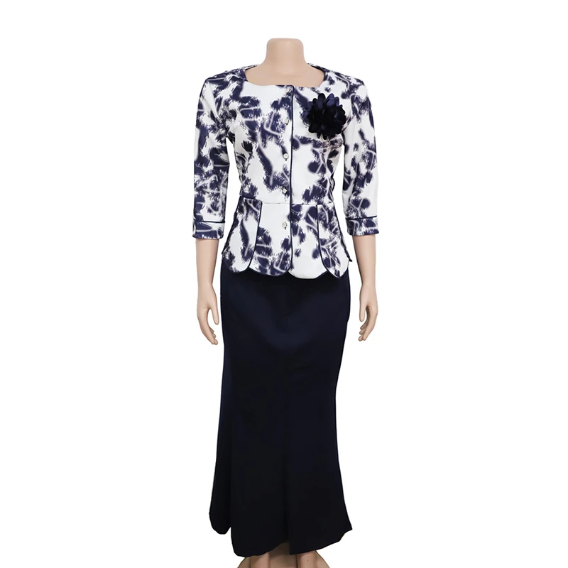 

Autumn Two Piece Set African Dresses for Women Dashiki Africa Clothing Sets Floral Print Top and Long Maxi Skirts Suits Outfits