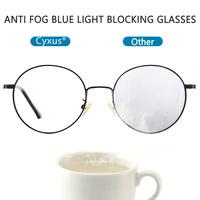 cyxus anti fog anti blue light multifunction fshion glasses black frame transparent lenses for men women 8190