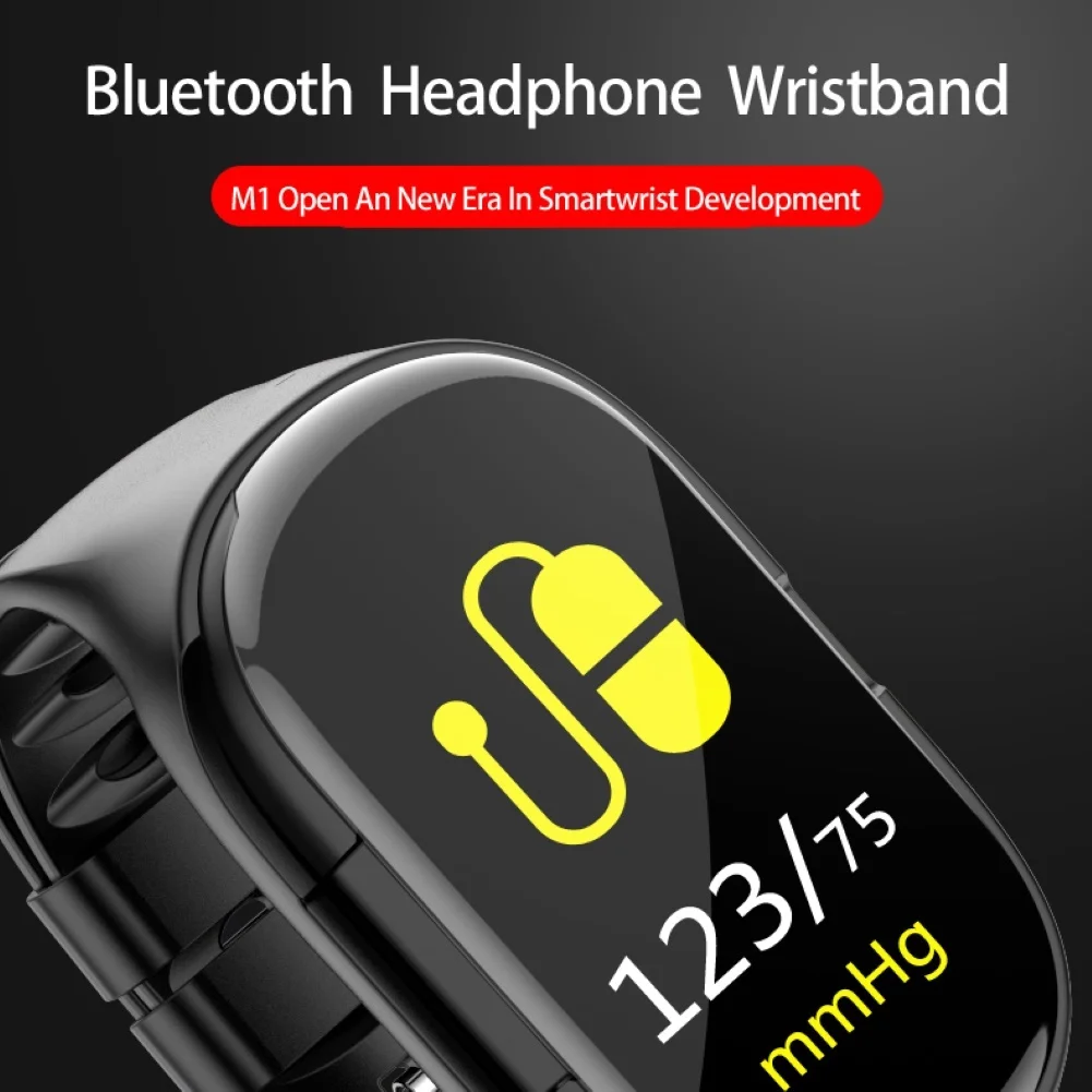 2-в-1 Беспроводной Bluetooth наушники монитор сердечного ритма многофункциональные спортивные часы-браслет