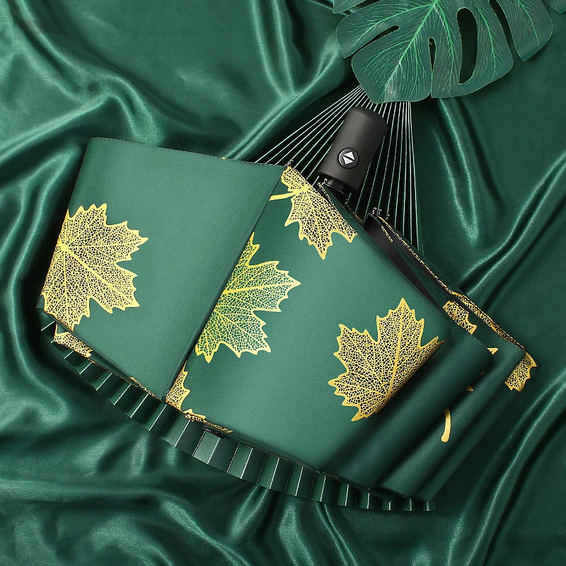 Автоматический зонт с защитой от УФ-лучей Женский Зонт дождя и солнца складной