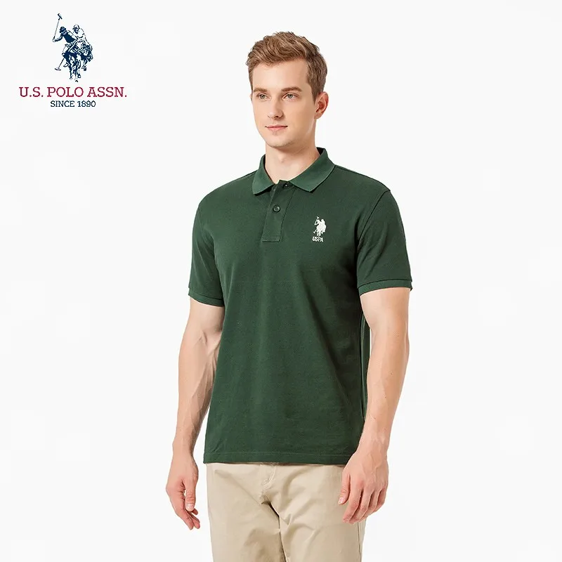 Мужская хлопковая рубашка-поло с коротким рукавом | одежда