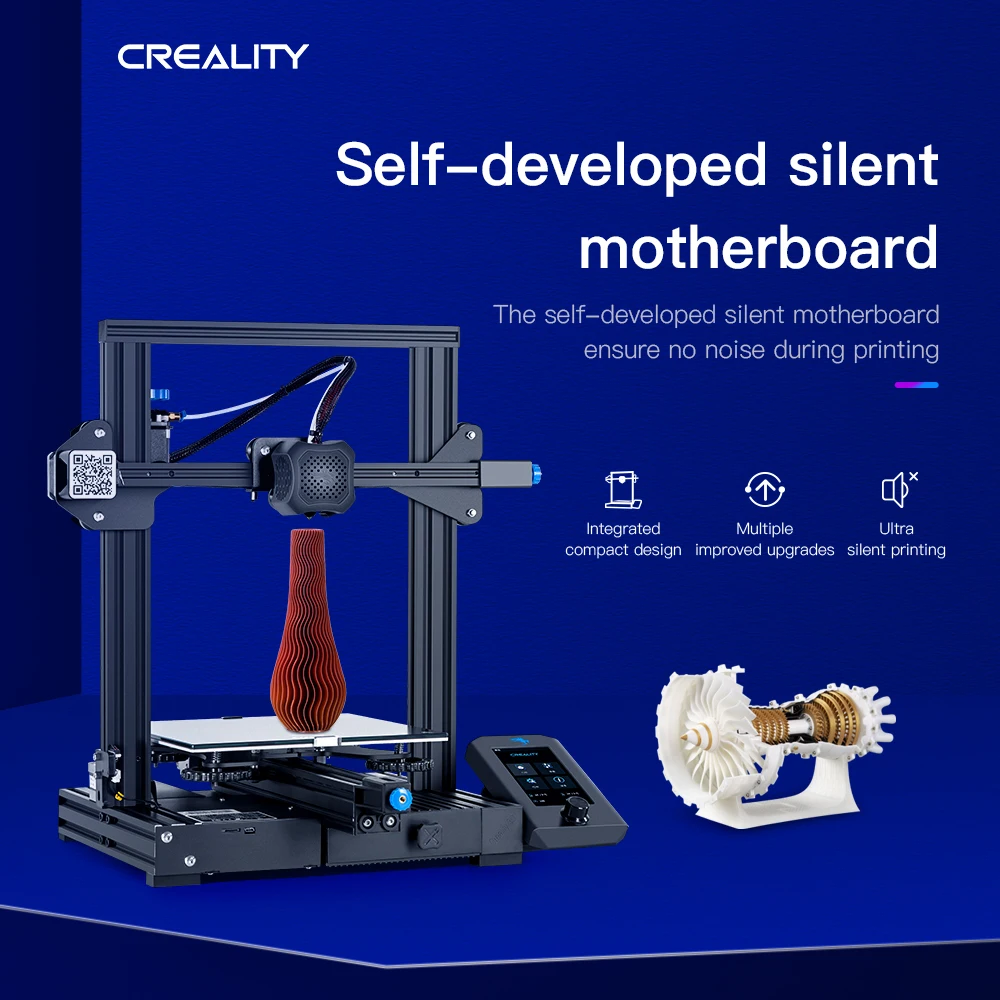 Ender-3 V.2 Junior FDM Новый 4 3 дюймов UI Цвет 3D-принтеры легкого выравнивания комплект