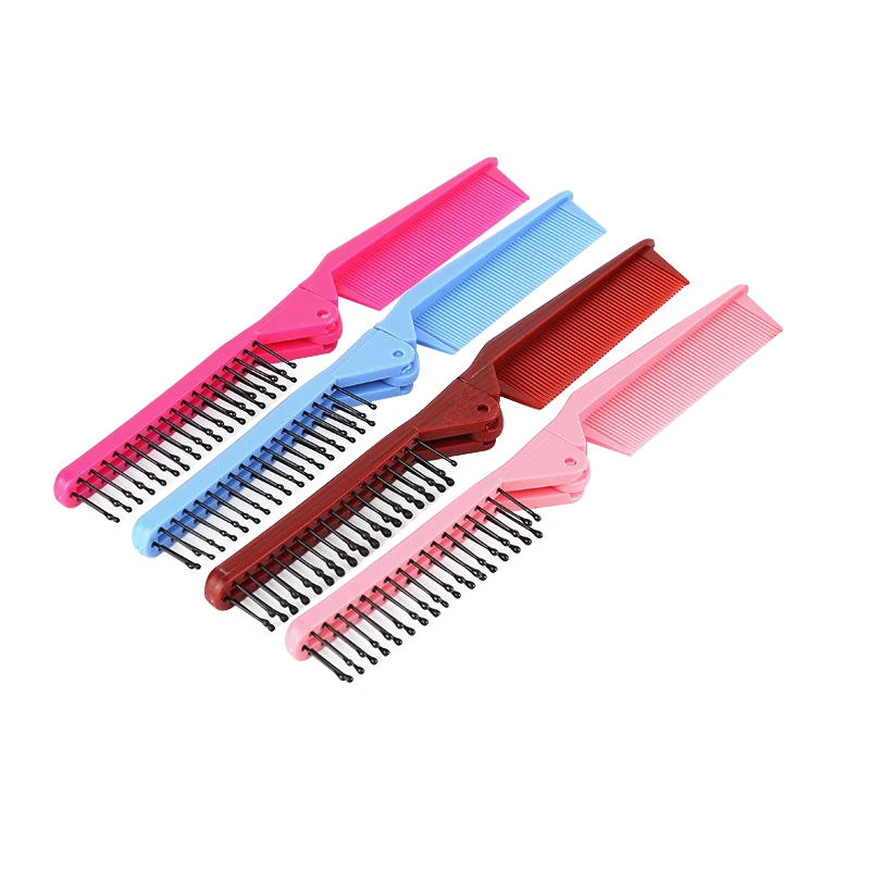 Double Headed Toothed Foldable Hair Comb Women Travel Portable Beauty Plastic Massage Brush Hairdressing Styling Tools | Красота и