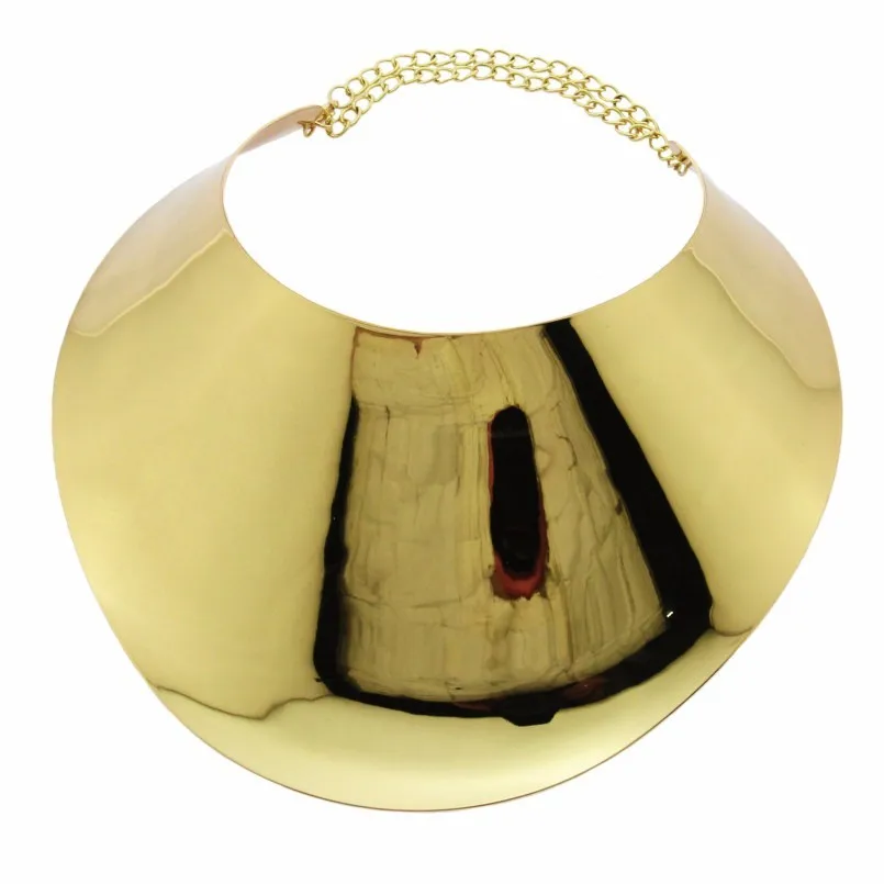 4347 Gold Necklace MANILAI Punk Alloy Torque Choker Necklaces For Women Maxi Jewelry Africa Big Collar Statement Necklace Boho Collier Femme - Metal Color: 4347 Gold Necklace