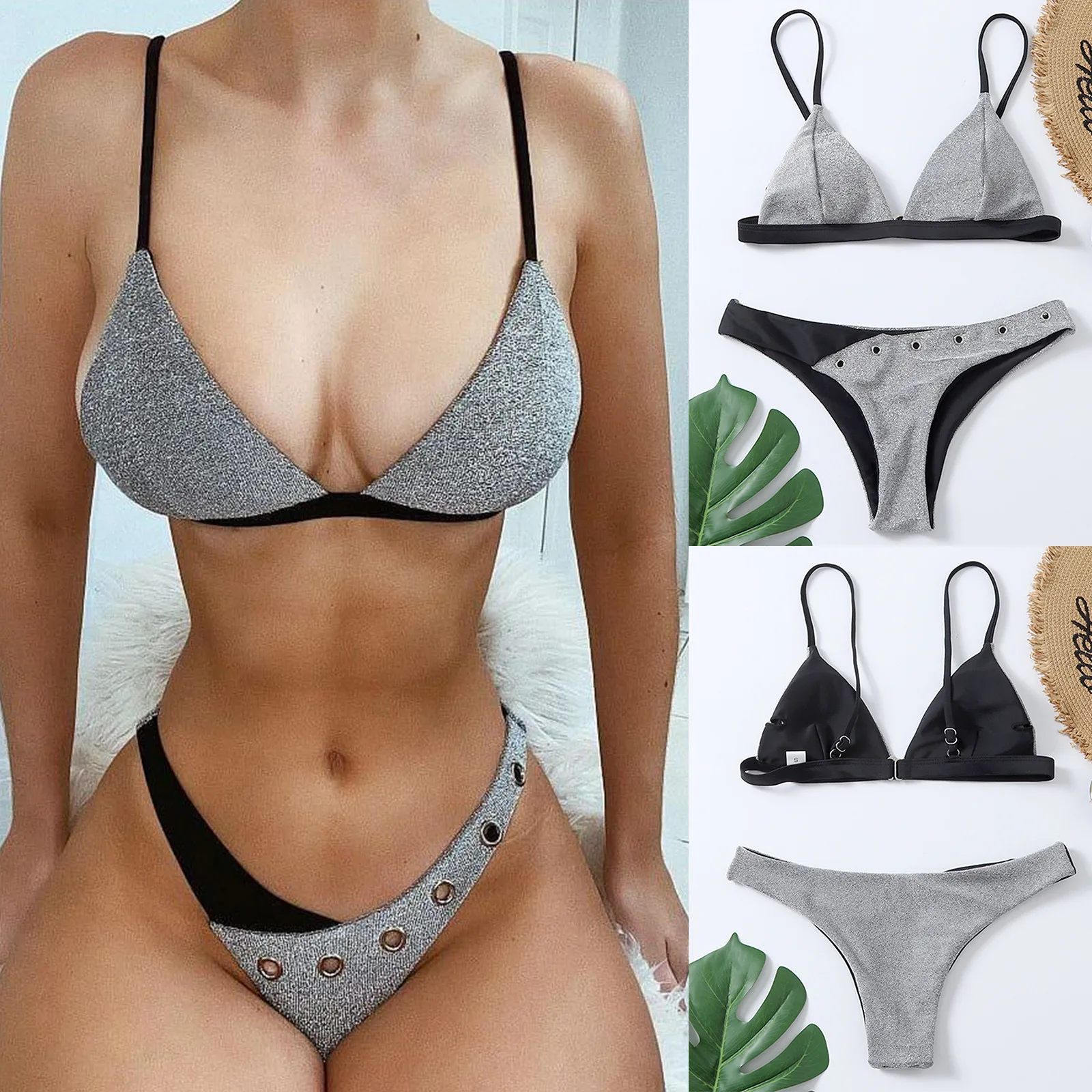 Купальник бикини женский купальник простой ретро раздельный внешняя торговля