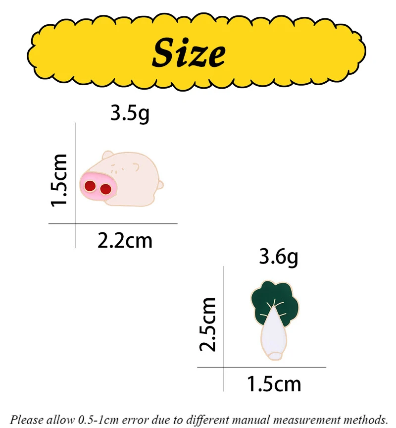 Брошь в виде капусты и свиньи 2 шт./компл./набор | Украшения аксессуары