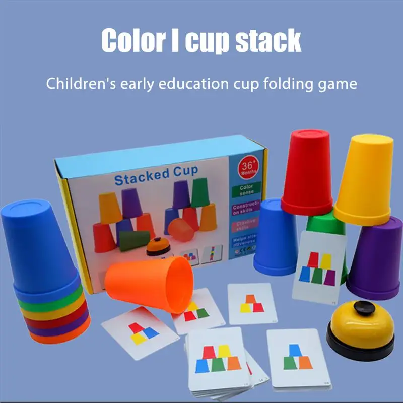 

Children Stacking Cups Quick Stacks Cups Sports Speed Training Game Classic Interactive Challenge Competition Party Toy