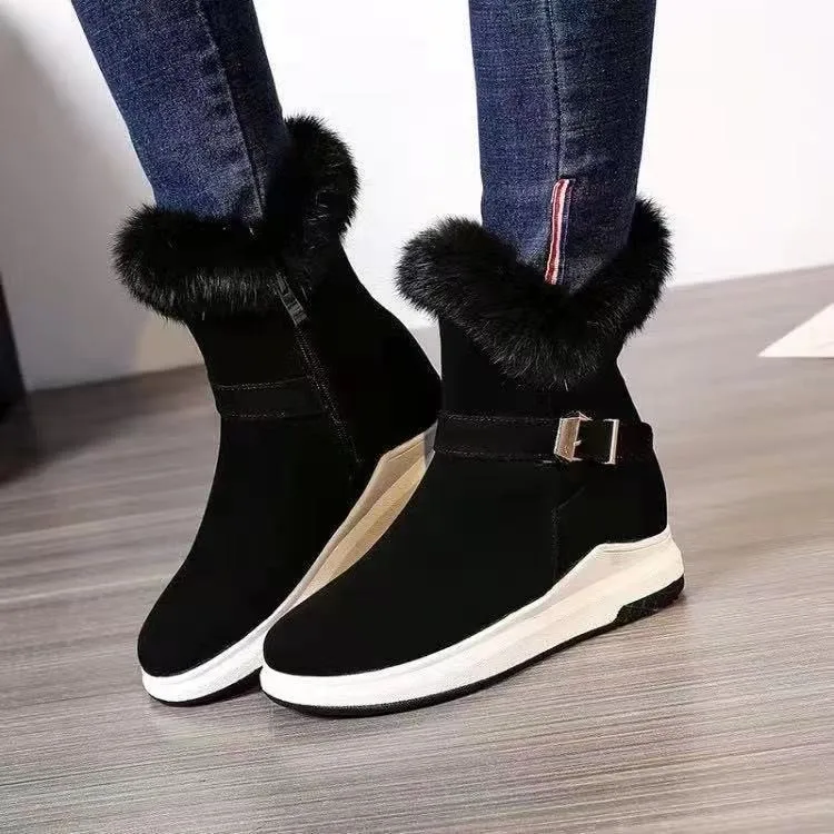 

Women Boots Winter Warm Snow Boots Women Faux Suede Ankle Boots Female Internal Increase Botas Mujer Plush Shoes Woman Plus Size