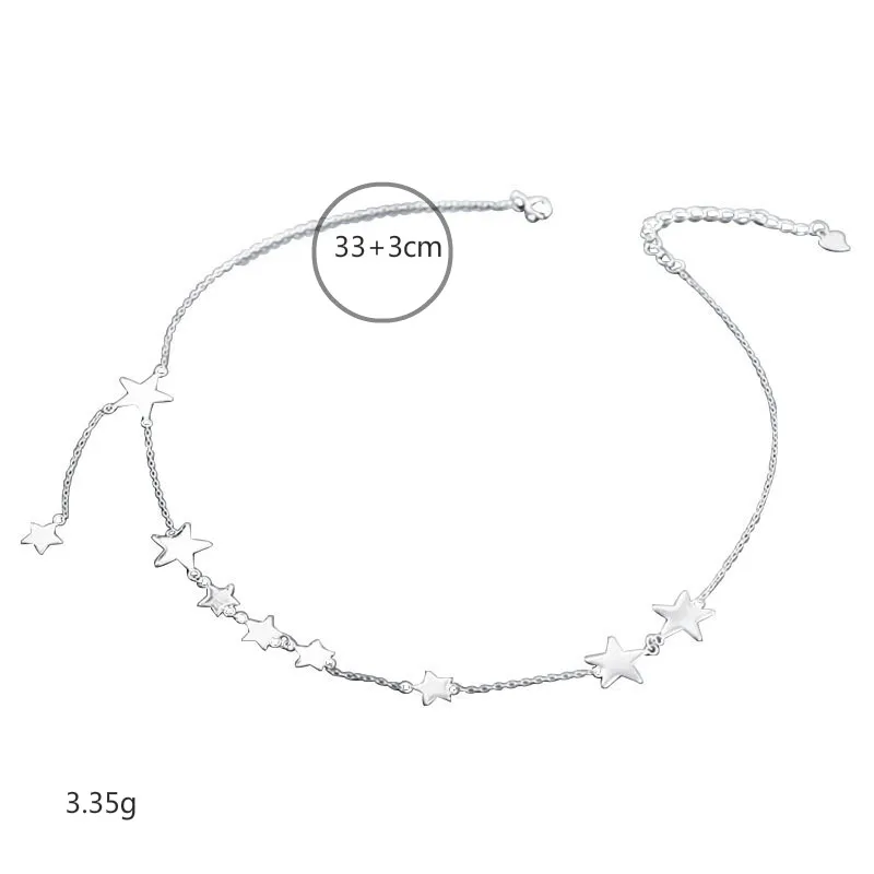 Женское колье чокер из серебра 100% пробы с подвеской в виде звезды|Ожерелья| |