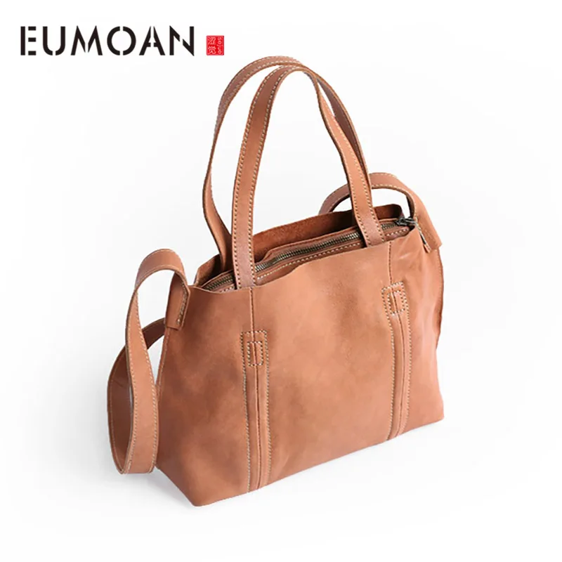 

EUMOAN простая кожаная сумка через плечо в европейском стиле в стиле ретро, кожаная сумка-мессенджер