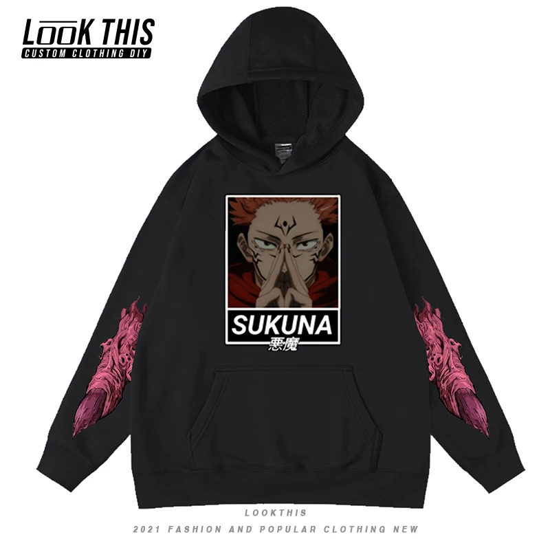 

Jujutsu Kaisen Anime Cool Men's Hoodies Teen Long Sleeve Pullover Tops Harajuku Hooded Hoody Japanese Manga Men Sweatshirts Tops
