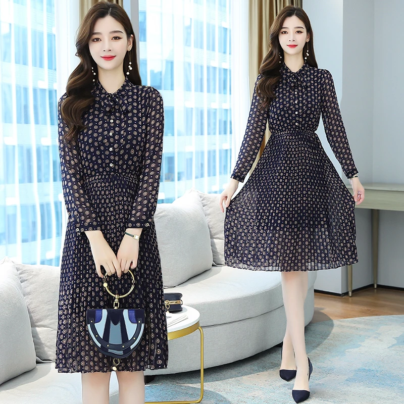 

2022 Autumn Winter Floral Chiffon Boho Beach Dress Vintage Long Sleeve Evening Midi Dress Women Party Casual Bodycon Prom Dress
