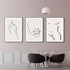 Абстрактный Женский плакат минималистское полотно нейтральная линия арт-Принт нордическая Современная Настенная картина для гостиной домашний декор