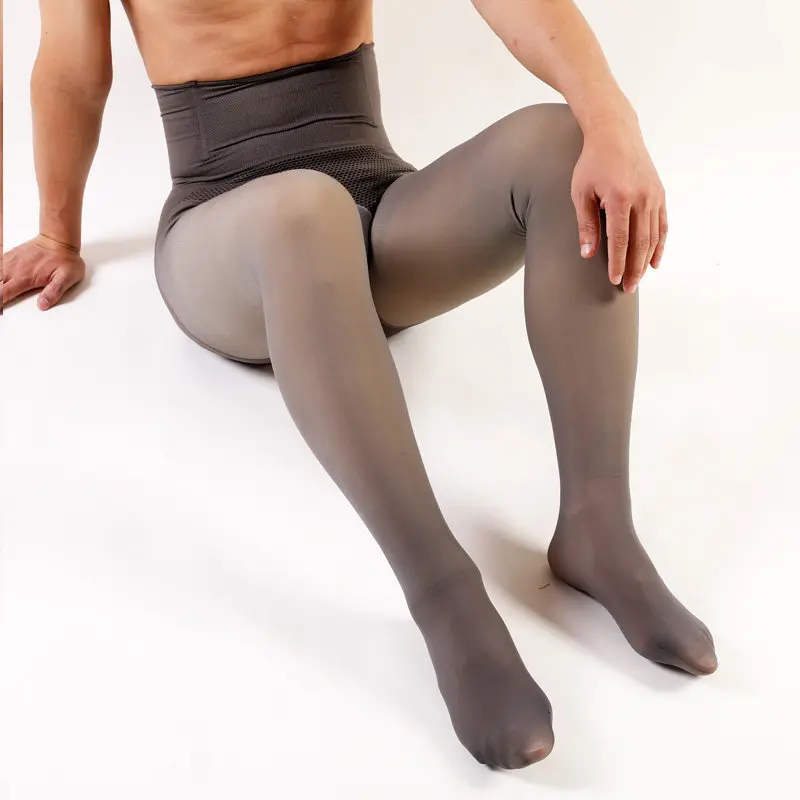Men Sexy Warm Underwear Hip Lifting Slim Legs Winter Plush Thickened Tights Socks Penile Sheath Cock Pouch Thermal Pantyhose |