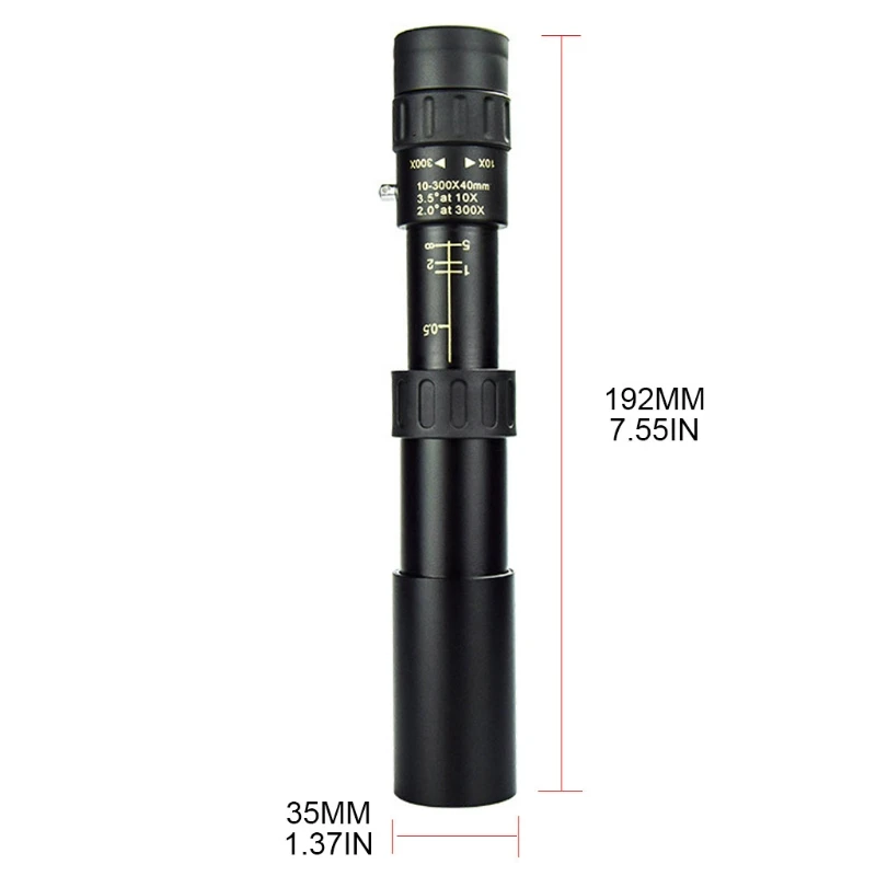 

4K 10-300x40mm Zoom Stretchable Monocular Telescope with Phone Mount and Tripod