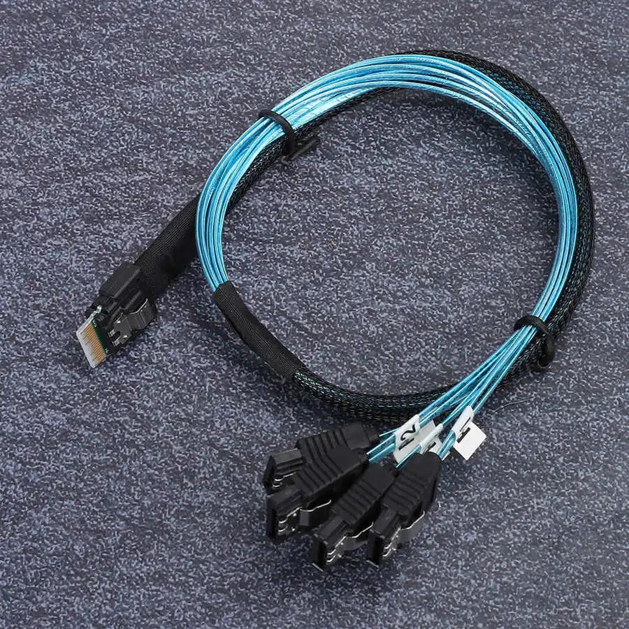 Кабельные Инструменты 12 Гбит/с соединительная линия MINI SAS 38p SFF-8654 к 4 x Sata серверные