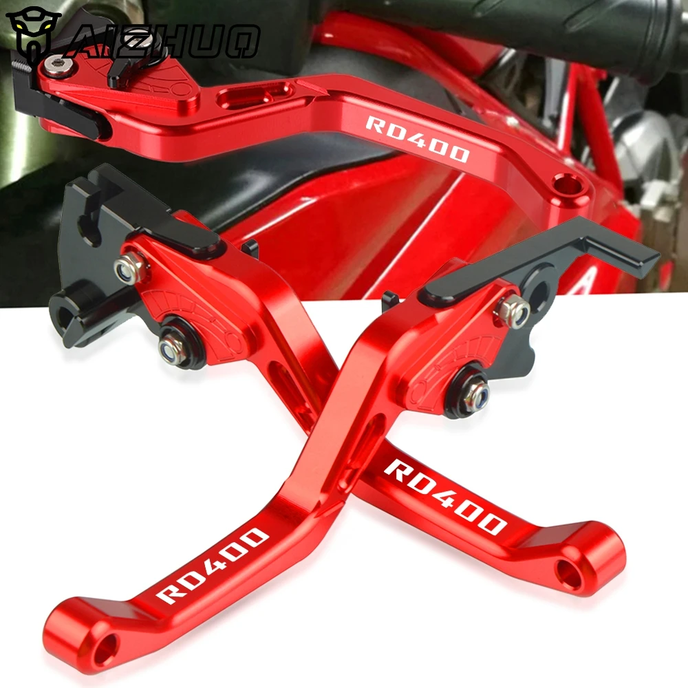 

Мотоциклетные регулируемые рычаги тормоза и сцепления для YAMAHA RD400 RD 400 1976 1977 1978 1979, Короткие ручные тормоза, аксессуары с логотипом CNC