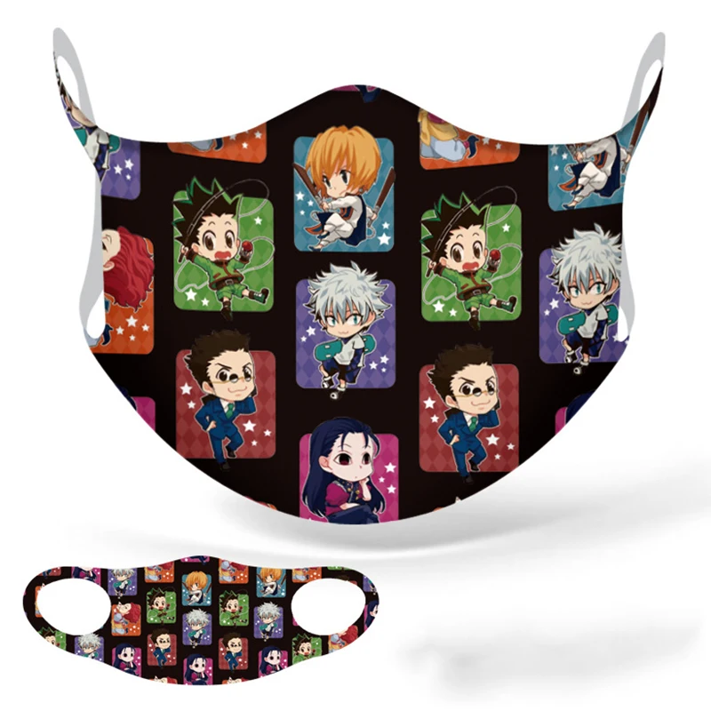 

Anime Hunter X Hunter Cartoon Cosplay Masks Soft Cotton Washable Sports Street Women Men Half Face Masks Christmas Gift