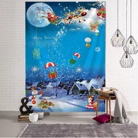 christmas party tapestry art deco blanket curtain home bedroom living room decoration christmas tree santa snowman