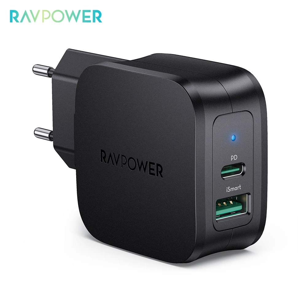 Сетевое зарядное устройство RAVPower с двумя USB портами и поддержкой быстрой зарядки