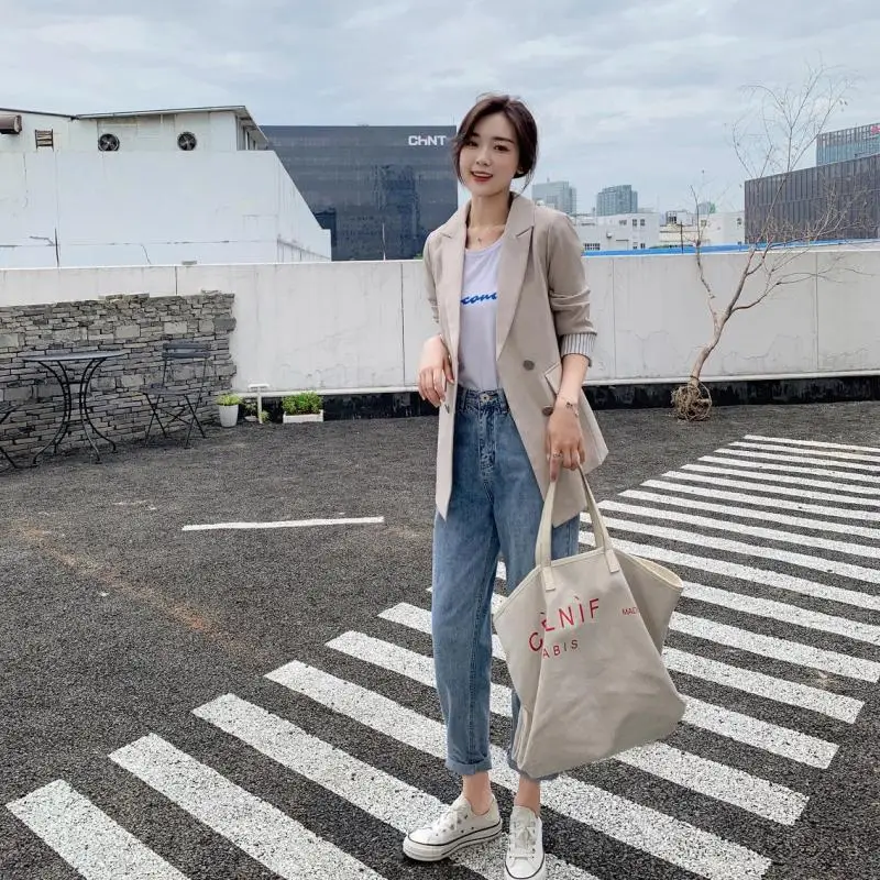 

Women's Jacket New Coat Elegant Fashion Double Breasted Blazers Pockets Jackets Ladies Retro Casual Outwear Coat Blazer Feminino