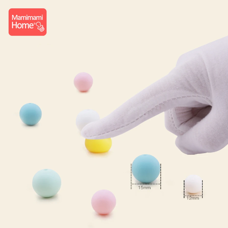 Mamihome 30 шт., силиконовые бусины, детский Прорезыватель для зубов, сделай сам, ожерелье для кормления, держатель на цепочке для соски, пищевой силикон, детские товары