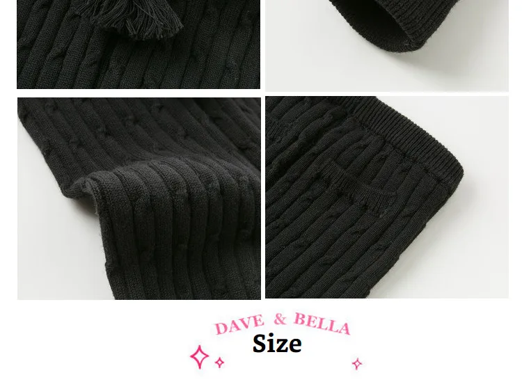 DBQ11700 dave bella/осенние однотонные штаны для маленьких девочек детские длинные штаны вязаные леггинсы