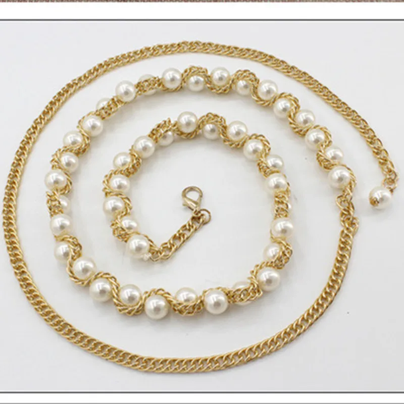 

Special Characteristics Waist Chain Fashion Design Seashell-Shape Ladies Casual Cummerbunds with Pearls W175-5