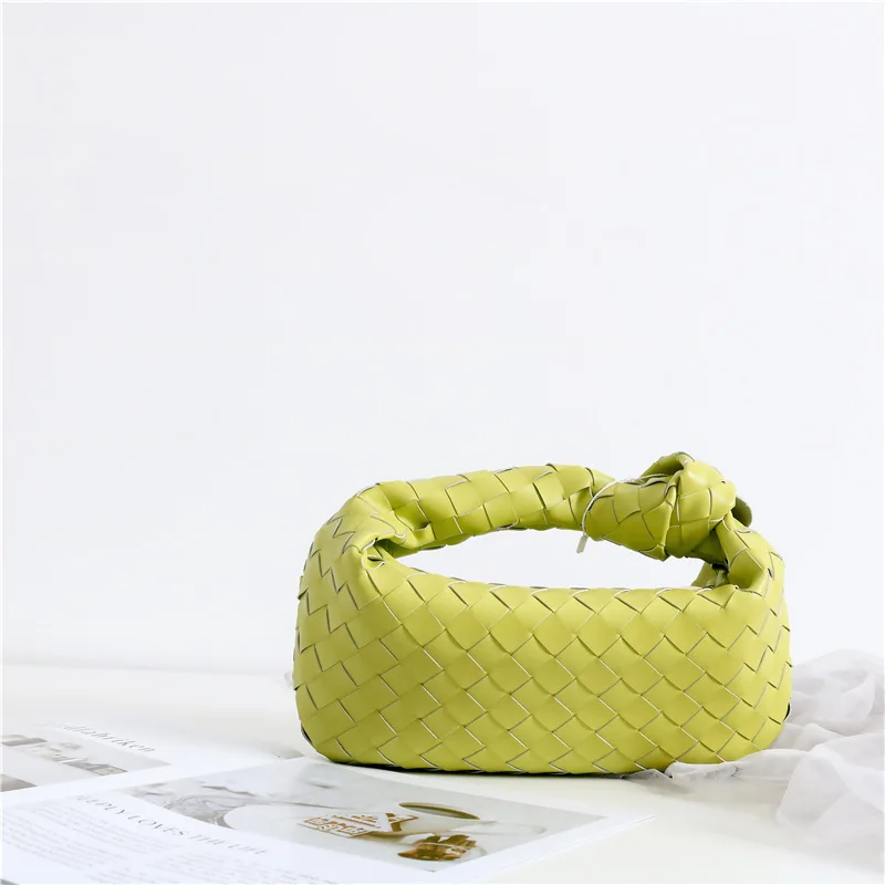 Тканые сумки на плечо с круассанами модные дамские сумочки из воловьей кожи