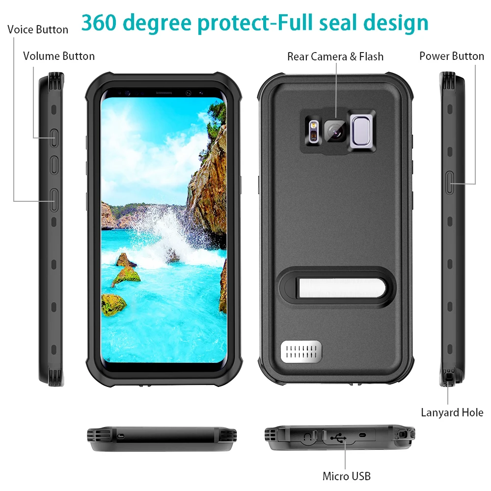 Чехол SHELLBOX IP68 Водонепроницаемый чехол для Samsung S8 Plus водонепроницаемый полная