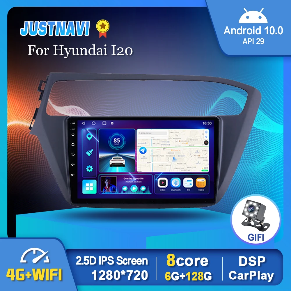 Автомобильный радиоприемник JustNavi Android 10 0 мультимедийный видеоплеер для Hyundai I20 2017