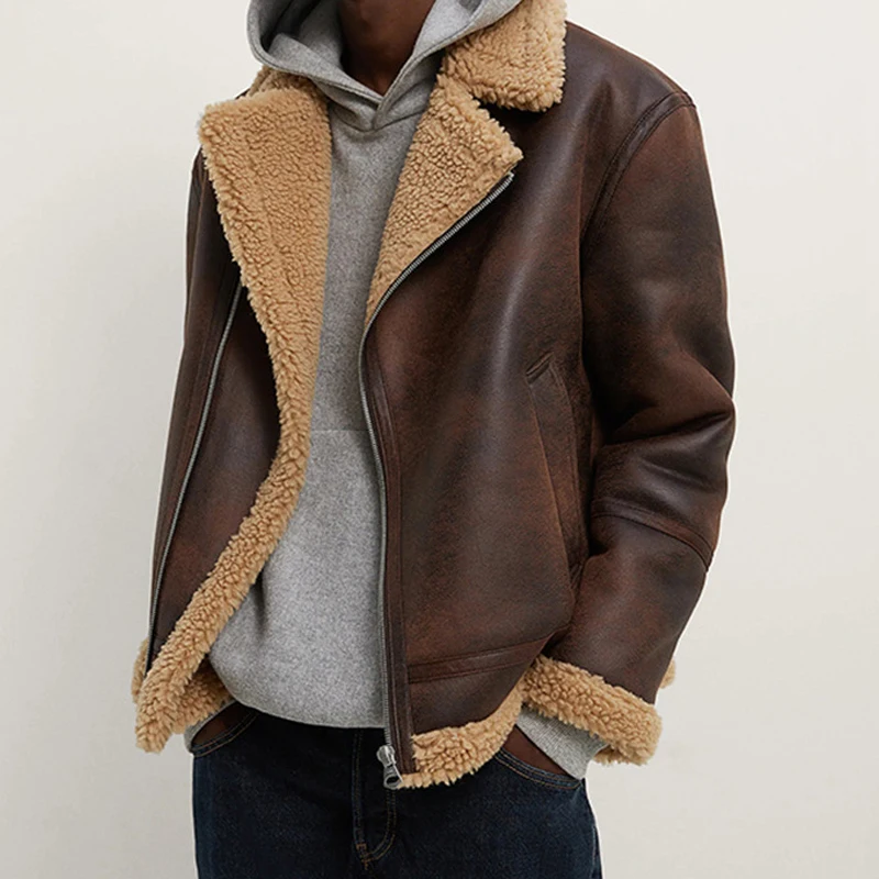 

2020 men Autumn and winter The new Lamb jacket jacket leather The jacket coat