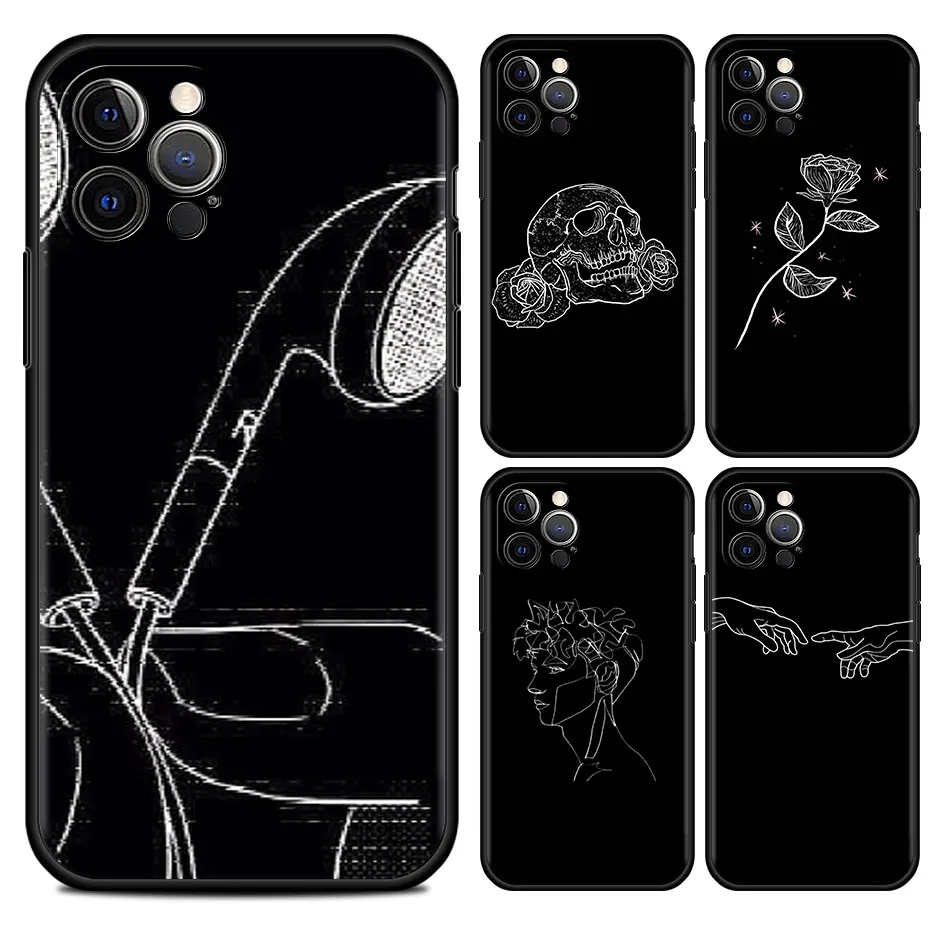 

Fashion Lover Face Art Abstract Lines Cell Phone Case For iPhone 11 13 7 8 Plus XR 12 Pro Max X 6 6s XS 12 Mini 5 SE Cover Coque