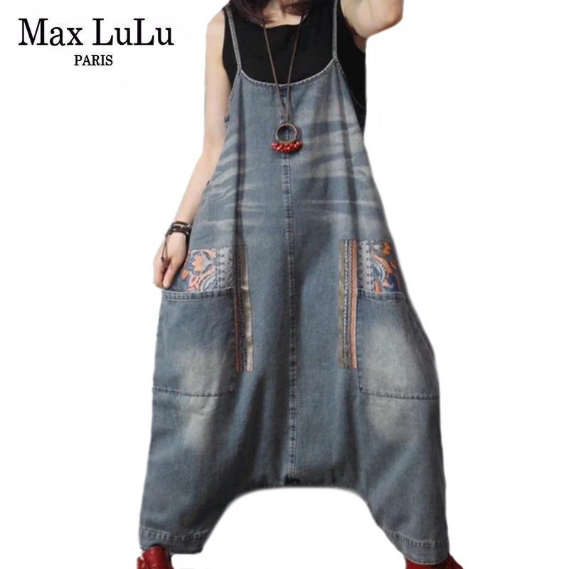 

Женские джинсовые брюки Max LuLu, свободные готические брюки в стиле панк с принтом, в британском стиле, осень 2021