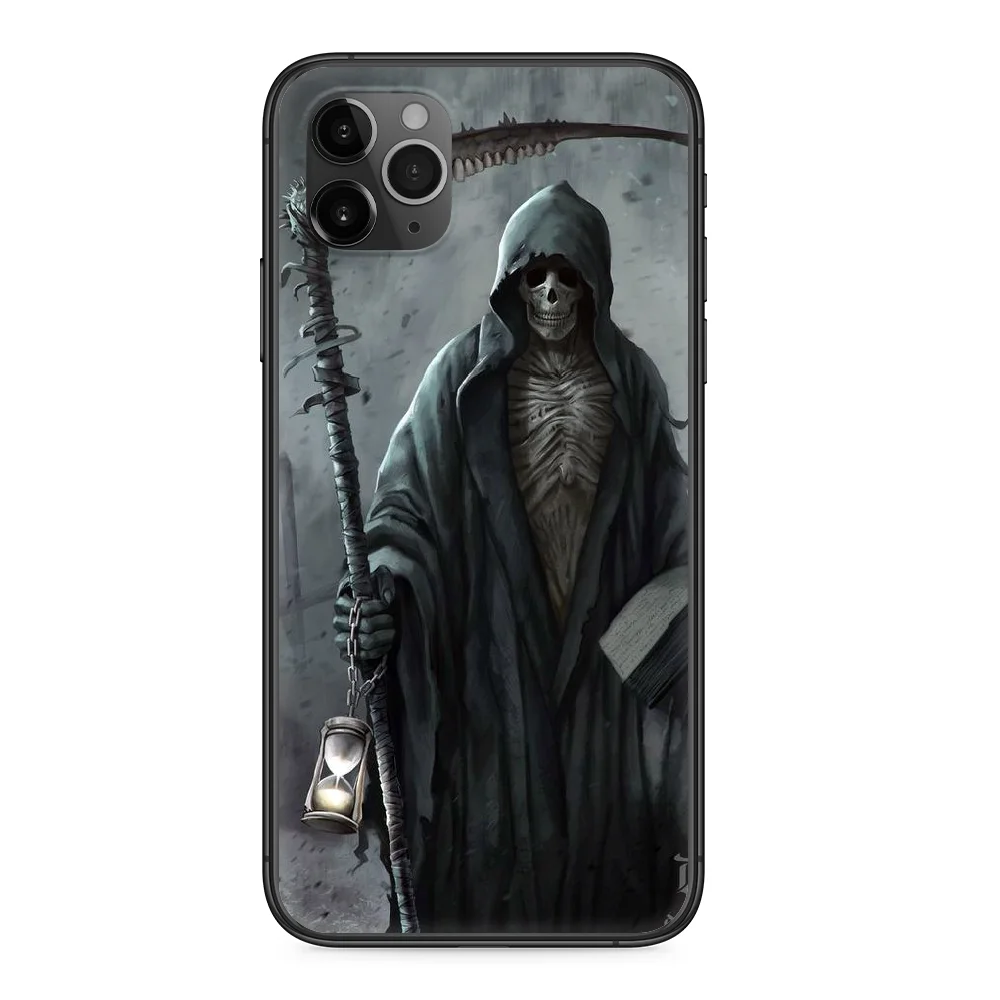 

Grim Reaper Sickle Phone Case cover For Iphone 11 7 8 XR 5 5C 5S 6 6S PLUS X XS PRO SE 2020 MAX black back pretty cover trend