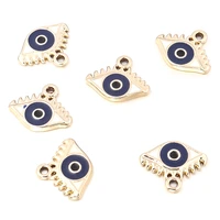 10pcs enamel charm classic evil eye charm oil drop pendants accessories for women bracelet necklace earring jewelry making