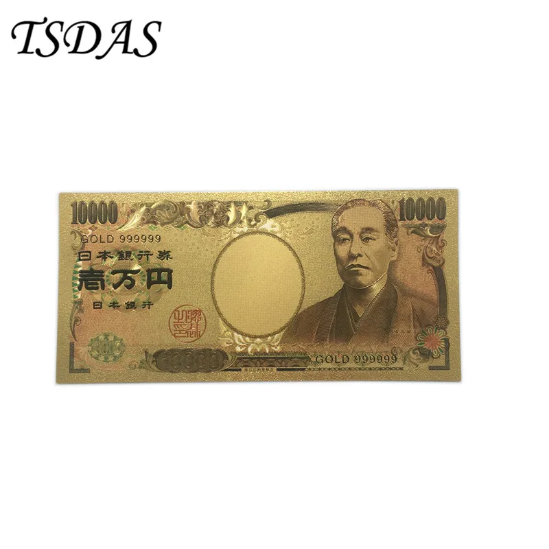 Сувенирный подарок 300 шт./лот Note Gold Japan 10000 YEN 24k чистое золото с покрытием для