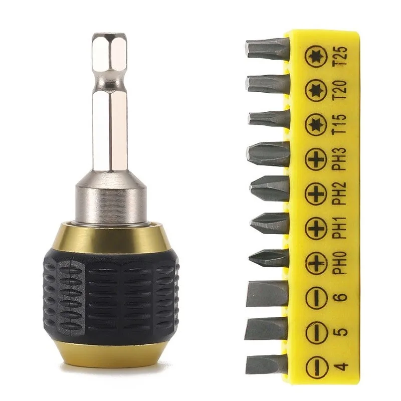

60MM Hex Handle Quick Coupling 1/4 Inner Hex Self-locking Connecting Rod Drill Bit Holder Electric Drills Quick-change Adapter