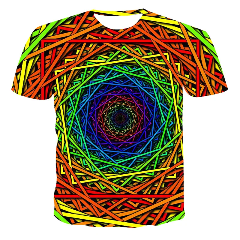 

2021 new 3D Summer fashion T-shirt abstract Men's woman Leisure Print T-shirt Men's T-shirt Street Wear