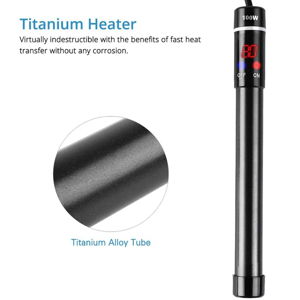 Водонагреватель для аквариума из титанового сплава погружной титановый