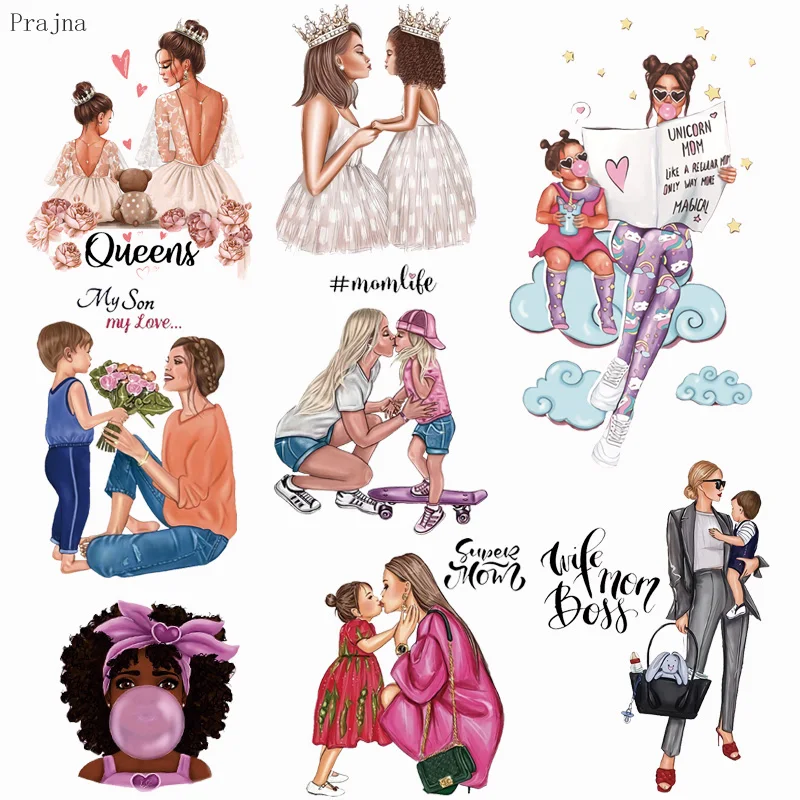 Патчи Prajna для мамы и мальчиков стикеры с термопереносом утюгом супер модные