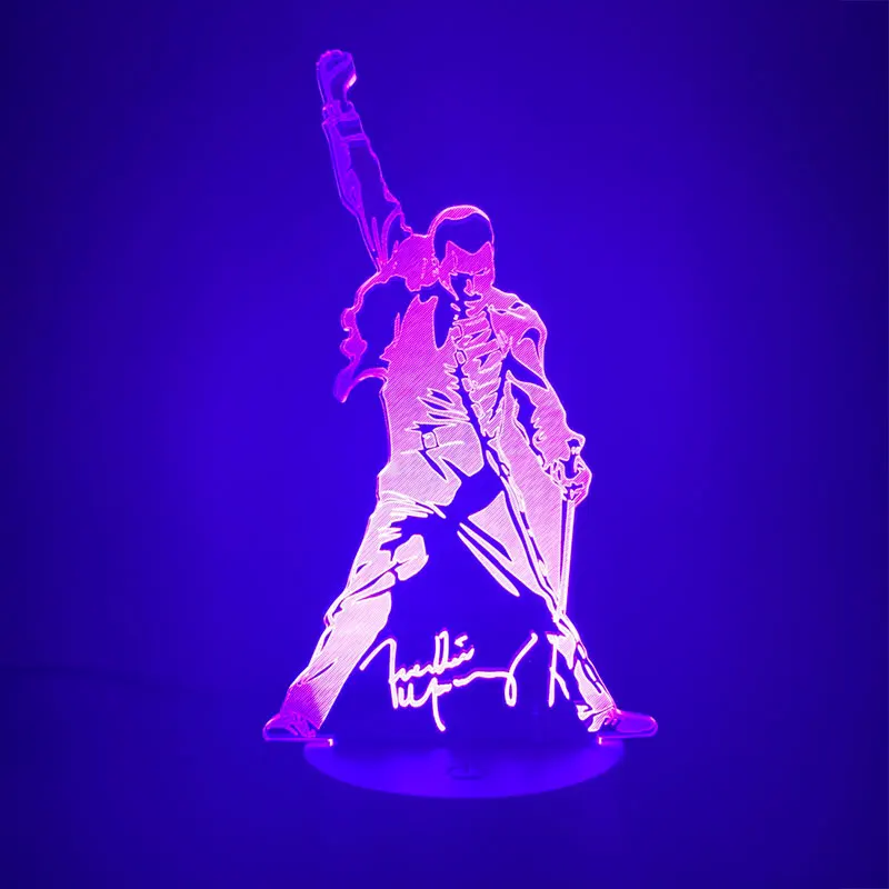 Queen Freddie Mercury Elvis Presley Figure 3D LED Night Light Touch Sensor Decorative Lamp Table for Baby Kids Gift | Лампы и