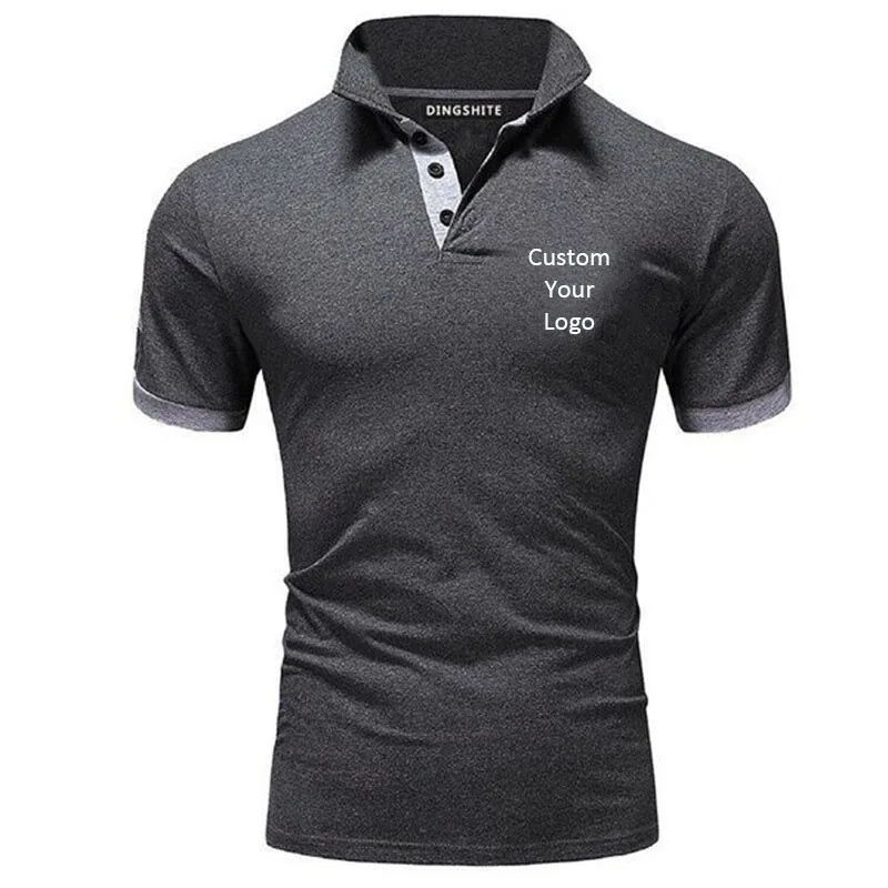 

Brand Custom Logo Summer Polo Shirt Men Short-Sleeved Business Fashion Casual Slim Breathable T Shirt Men Clothing Custom Logo